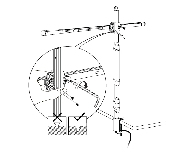 diagram showing how to assemble the heat sink arm