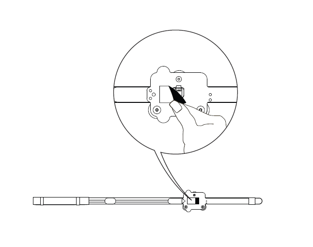diagram showing how to remove tape from the heat sink arm