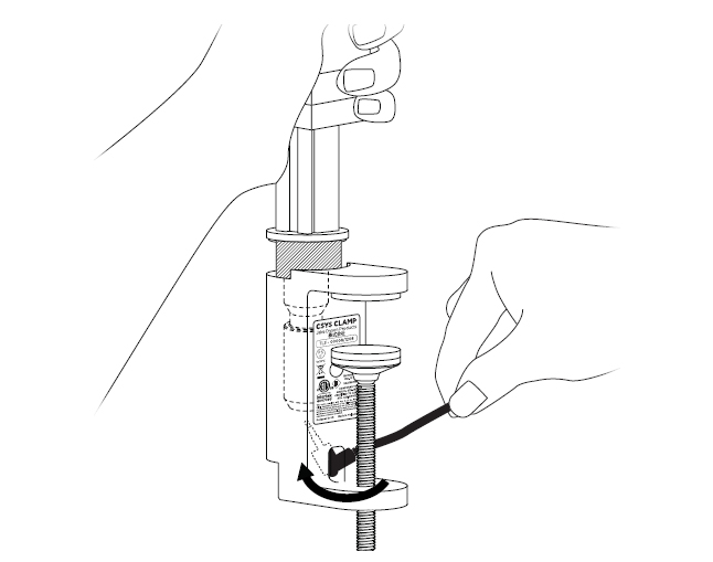 diagram showing how to plug the cord into the base