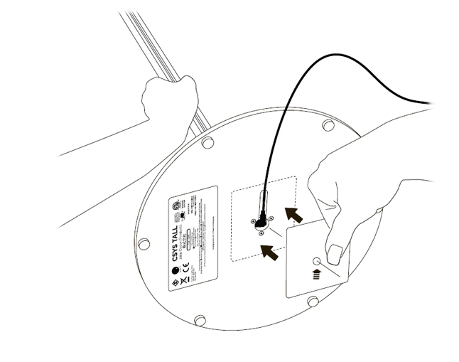 diagram showing the light being plugged in