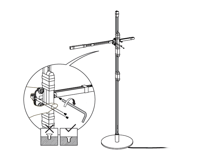 diagram showing how to assemble the heat sink arm