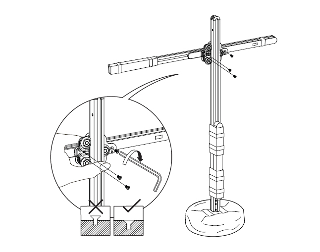 diagram showing how to assemble the heat sink arm