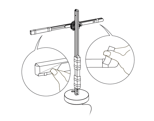 diagram showing how to remove tape from the heat sink arm