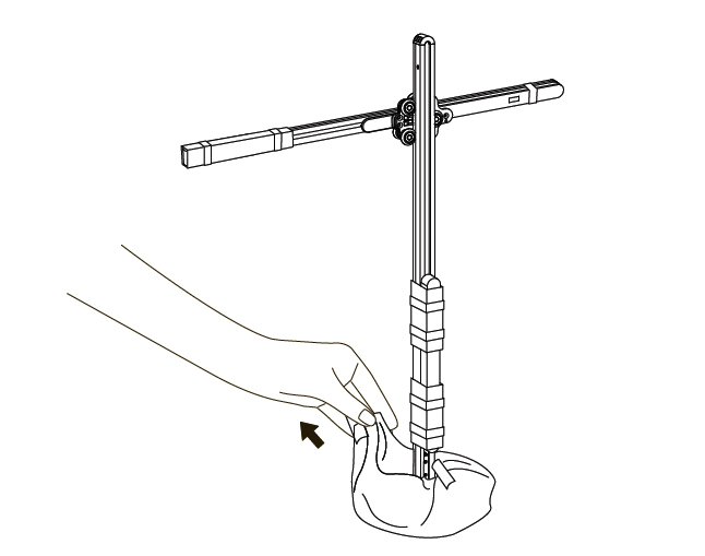 diagram showing how to remove packaging from the base