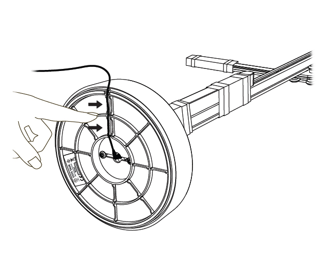 diagram showing how to lay the cord in the retaining groove