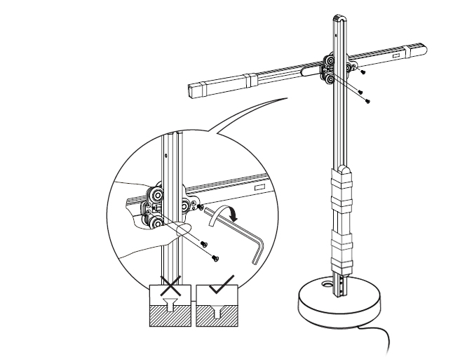 diagram showing how to assemble the heat sink arm