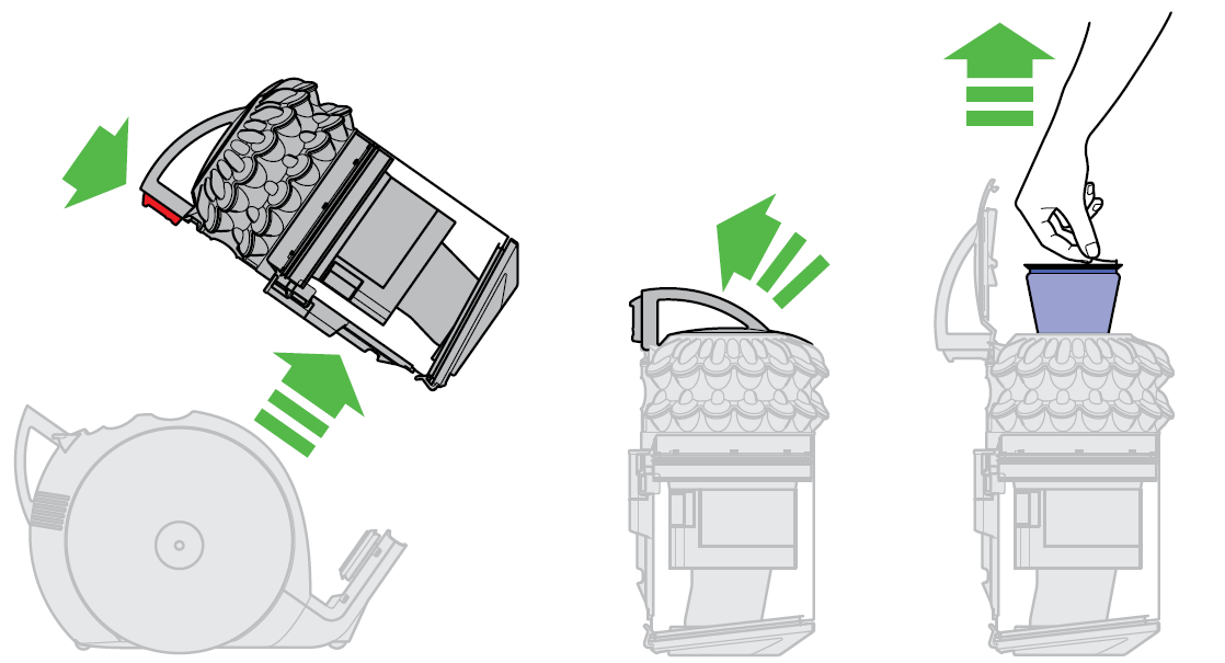 diagram showing how to remove the filter
