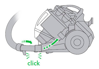diagram showing how to attach hose