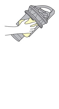 diagram showing how to clean the shroud