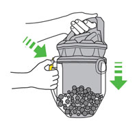diagram showing how to separate bin from cyclone top