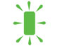 diagram showing a flashing green light on the charger
