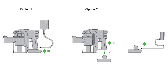 diagram showing charger being plugged in