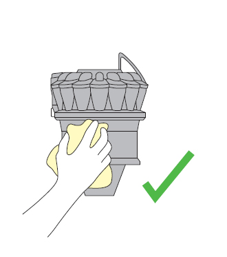 diagram showing how to clean the cyclone