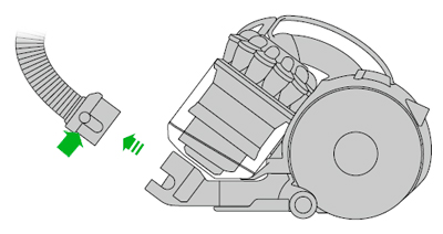 diagram showing how to remove the hose from the machine