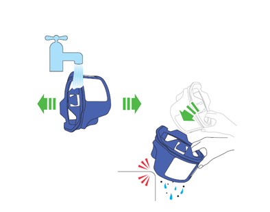 diagram showing how to wash filter B