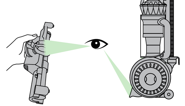 diagram showing how to check the cleanerhead debris channel and the lower duct channel