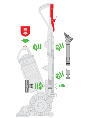 diagram showing how to attach the tool holder and tools onto the machine