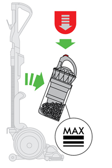 diagram showing how to remove the bin