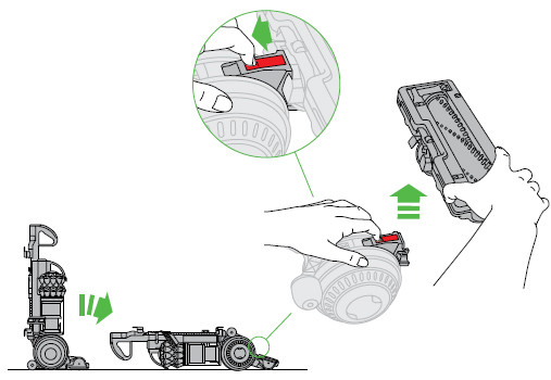 diagram showing how to remove the cleanerhead