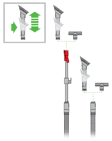 diagram showing how to use the accessory tools