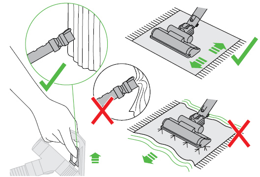 Diagram of using the suction release trigger