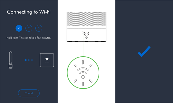 Connect your purifier to your home Wi-Fi network and to Dyson