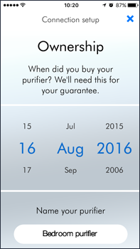 Name your purifier and get started