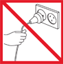 Do not pull on the cable