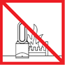 Do not use near naked flames