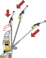 diagram showing how to replace wand and hose