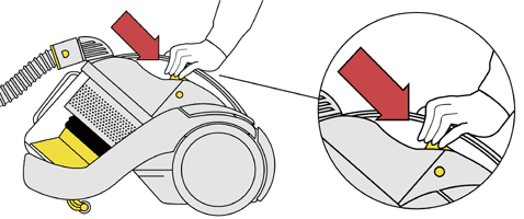 diagram showing how to remove bin