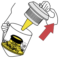 diagram showing how to empty bin
