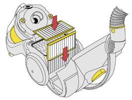 diagram showing how to remove the filters