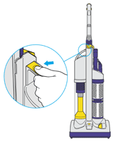 diagram showing how to remove cyclone top and bin