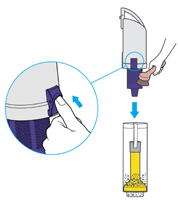 diagram showing how to empty bin