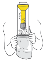 diagram showing how to empty bin