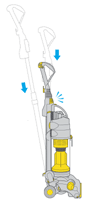 diagram showing how to fit wand and hose into machine