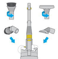 diagram showing how to attach tools to machine