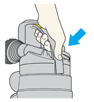 diagram showing location of filter release catch