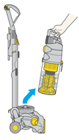 diagram showing how to remove cyclone top and bin