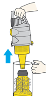 diagram showing how to separate bin from cyclone top
