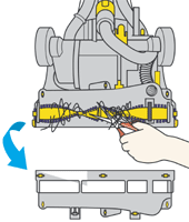 diagram showing how to clean brushbar