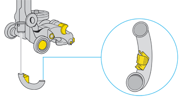 diagram showing how to check u-bend for blockages
