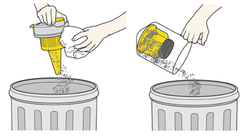 diagram showing how to empty bin