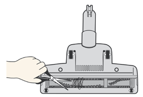 diagram showing how to clean brushbar