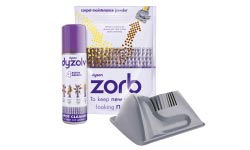 image of a Zorb pouch, can of Dyzolv and a Groomer