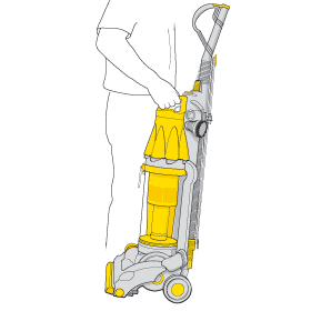diagram showing how to carry your Dyson