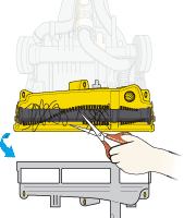 diagram showing how to clean brushbar