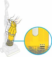 diagram showing when to empty bin