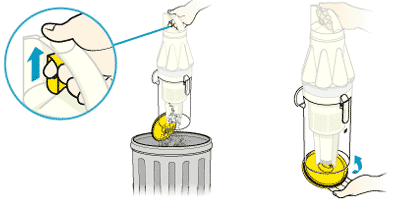 diagram showing how to empty bin